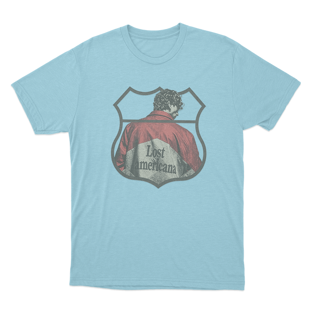 Lost Americana Photo Unisex T Shirt Sky Blue Lost Americana Photo Unisex T Shirt Sky Blue