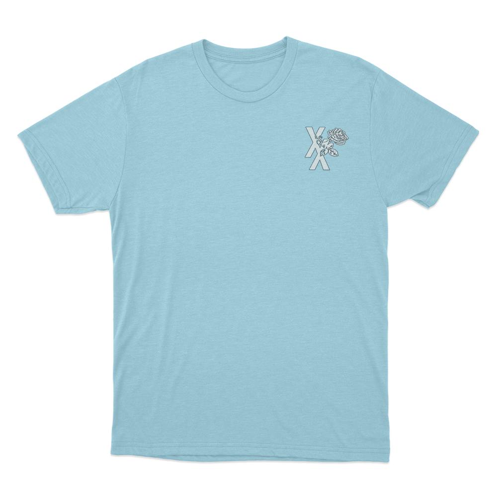 XX Rose Unisex T Shirt Sky Blue XX Rose Unisex T Shirt Sky Blue